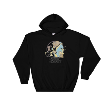 (Medium, Black) Disney Beauty And The Beast Poster Black Men Women Unisex Hooded Sweatshirt Hoodie