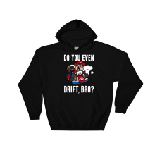 (X-Large, Black) Do You Even Drift, Bro? Super Mario Black Men Women Unisex Hooded Sweatshirt Hoodie