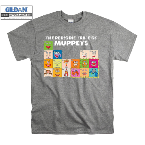(Medium, Grey) The Periodic Table Of Muppets Poster Men Women Unisex Top T Shirt T-Shirt Tshirt