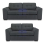 Esti Grey Linen Fabric 3 + 2 Seater Sofa Suite Fullback Set Button 1
