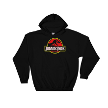 (Small, Black) Jurassic Park Logo Poster Black Men Women Unisex Hooded Sweatshirt Hoodie