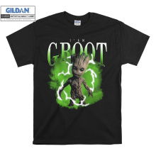 (X-Small, Black) I' Am Groot Poster Black Women T Shirt T-Shirt Tshirt Top