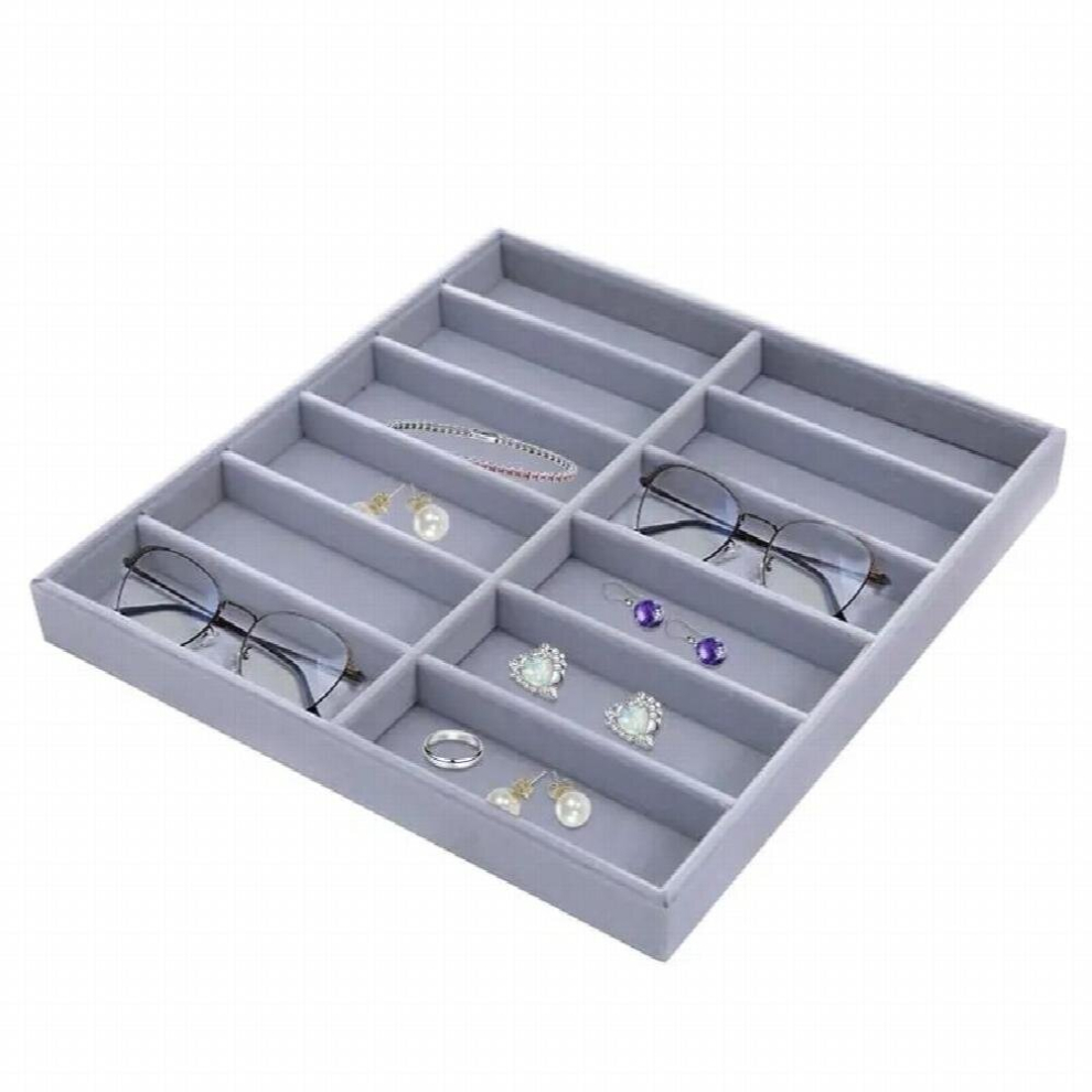 Sunglasses Case Organizer 12 Grids Eyeglasses Storage Box Portable Glasses Jewelry Storage Organizer For Eyeglasses And Glasses