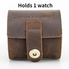 3pcs Retro Crazy Horse Leather Watch Box Single Round Creative Leather Watch Storage Box Boyfriend Gift Home Storage