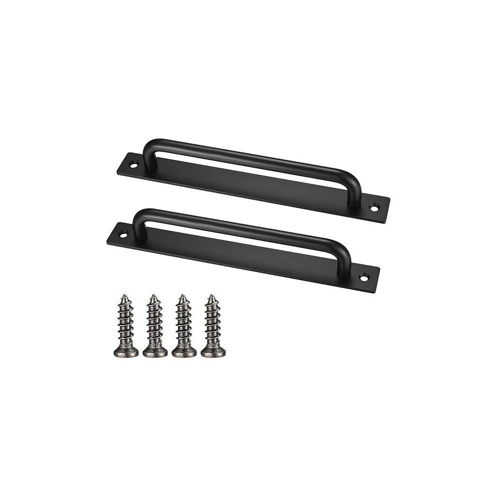 2 Pcs Black Door Pull Handles, Sliding Barn Cabinet Garden Gate Shed Door Handles, Aluminium Alloy Handles For Kitchen Closet Door 7653584756738