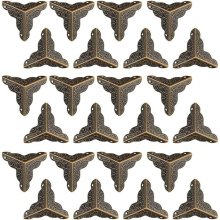 24 Pieces 25 Mm Vintage Bronze Box Corner Protectors with Screws Antique Bronze Corner To Decorate(Bronze)