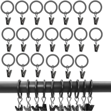 20 Pack Curtain Clip Ring, Metal Drapery Curtain Rings Hanging Rings for Curtains and Rods, Drape Sliding Eyelet Rings(25Mm /1Inch)