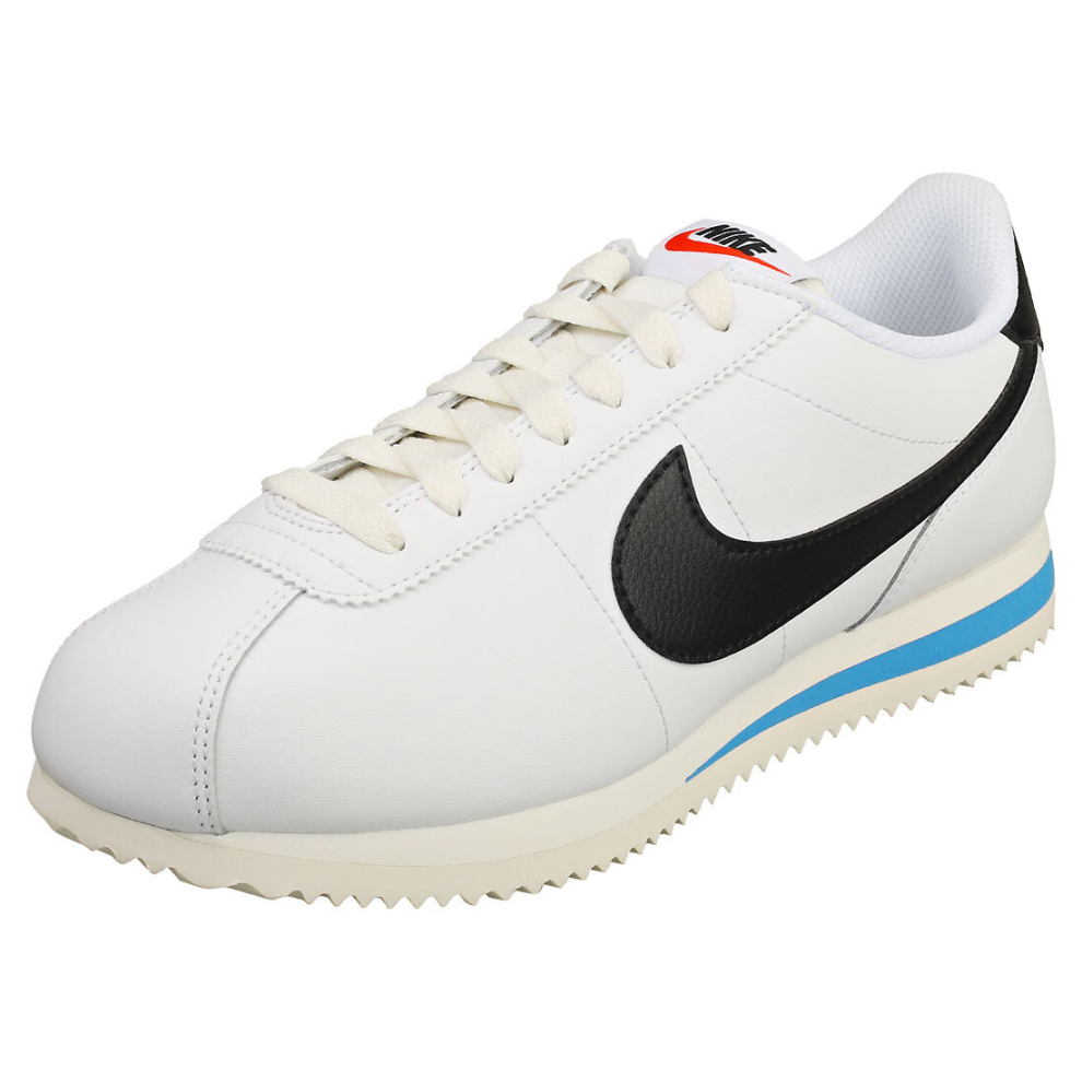 Nike Cortez Womens Fashion Trainers in White Black - 3 UK