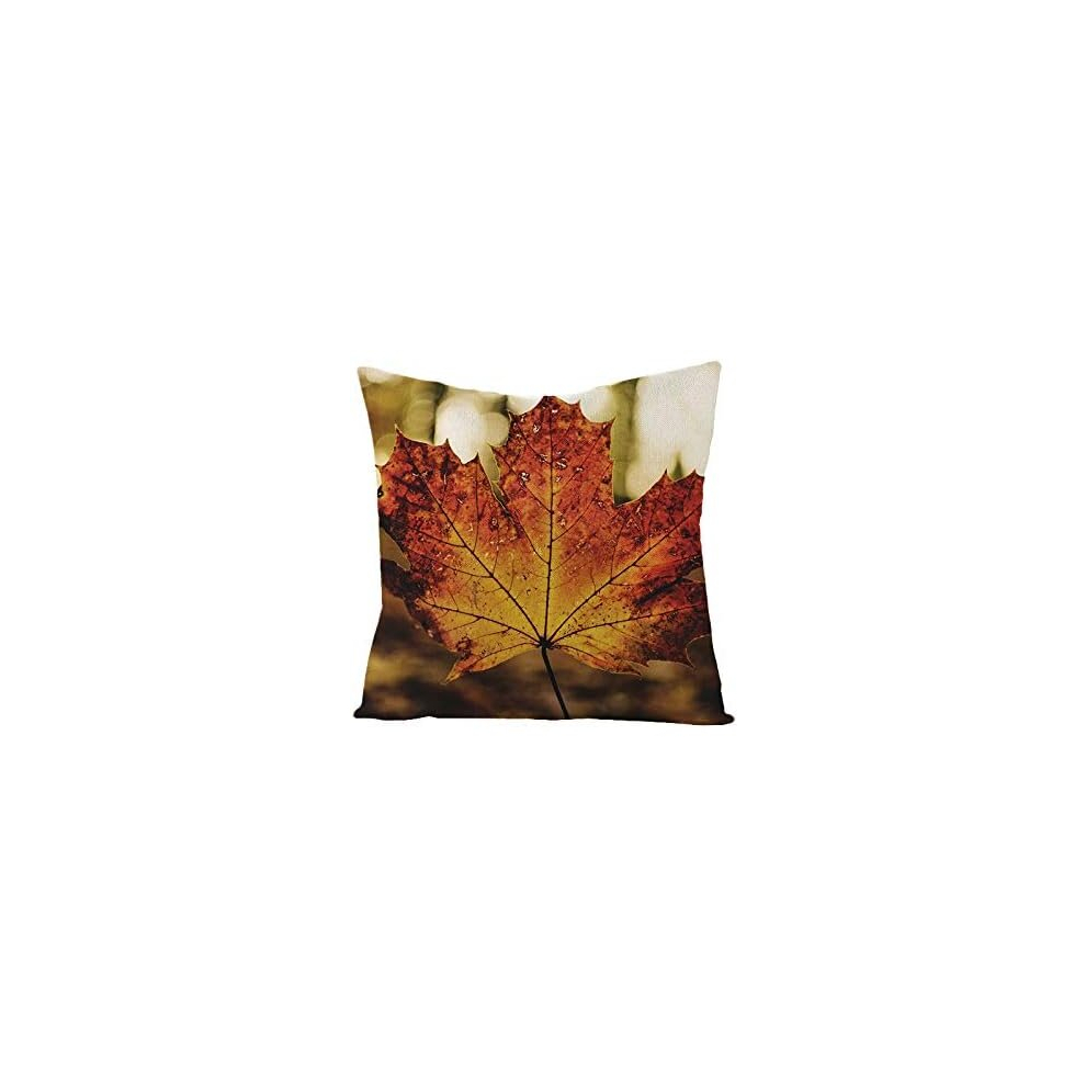 Decorative Pillows Simple Maple Leaf Linen Pillowcase, Jym052-29,45*45Cm (Excluding Pillow Core)-image-OPC-PCSFVDS-NEW