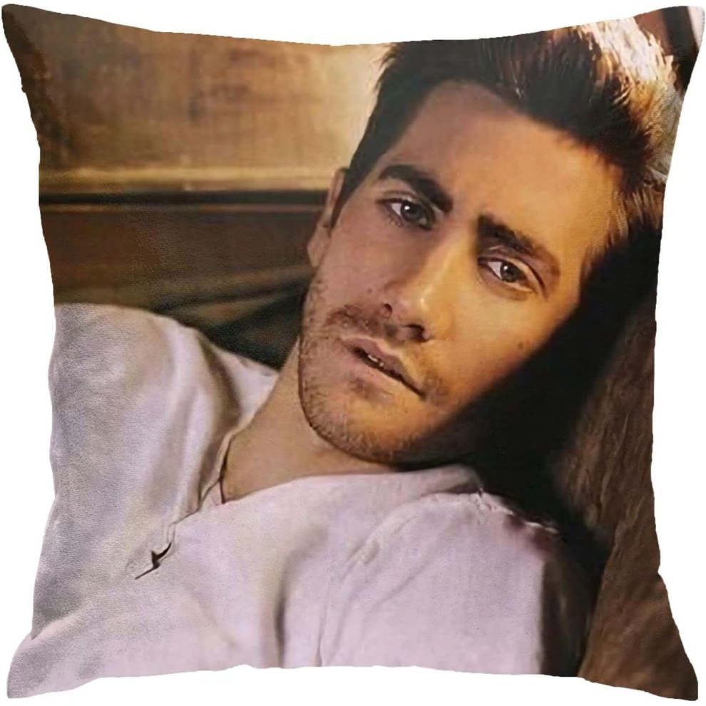 Jake Gyllenhaal Pillow Covers Double Sided Plush Pillow Cases Dorm Decor for Bedroom Living Room 18x18 inch-image-OPC-PCSFVQ2-NEW