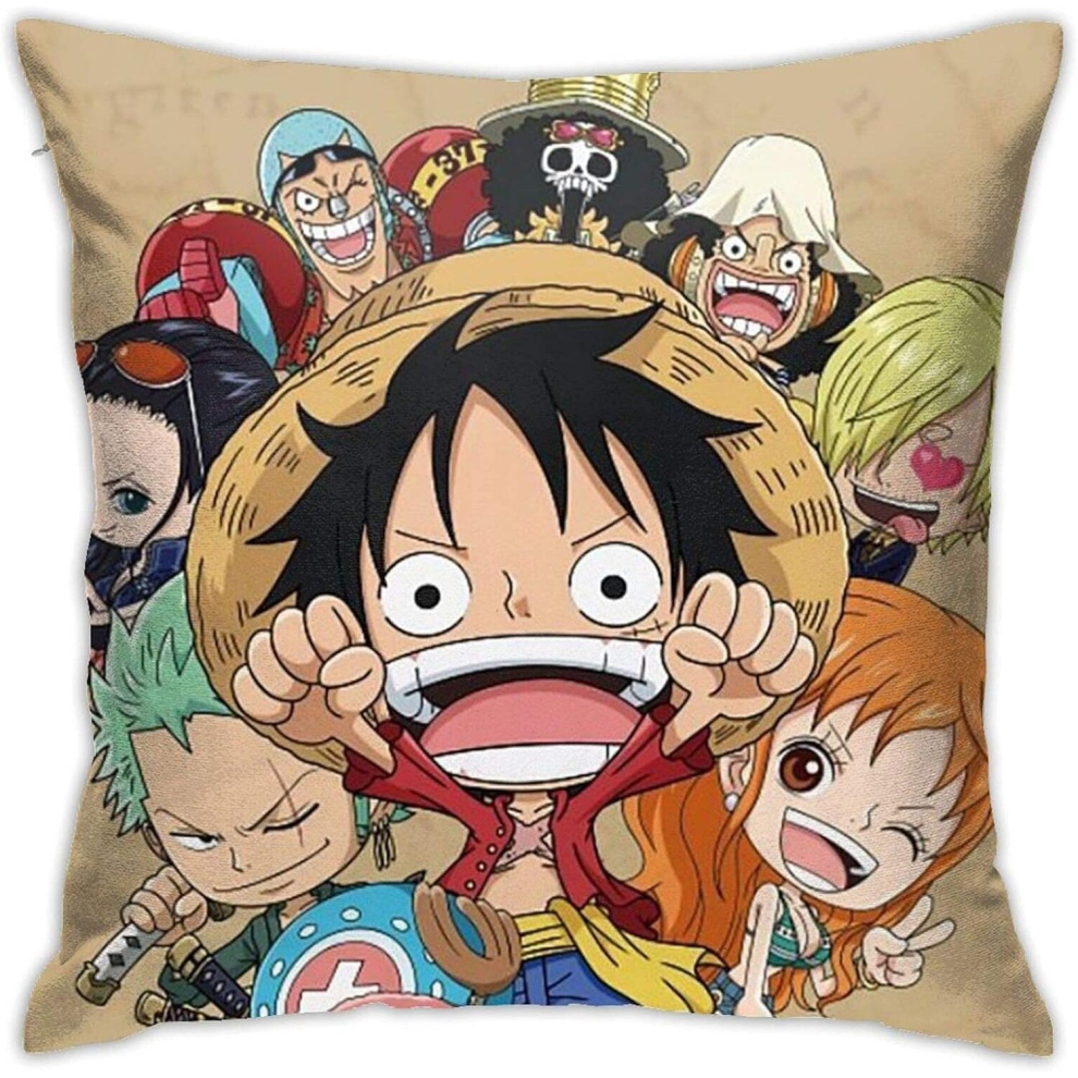 One Piece Luffy Cool Soft Square Spring Throw Pillow Covers 18x18 Inches, Home Decor for Sofa Bedroom Living Room Car-image-OPC-PCSFVY5-NEW