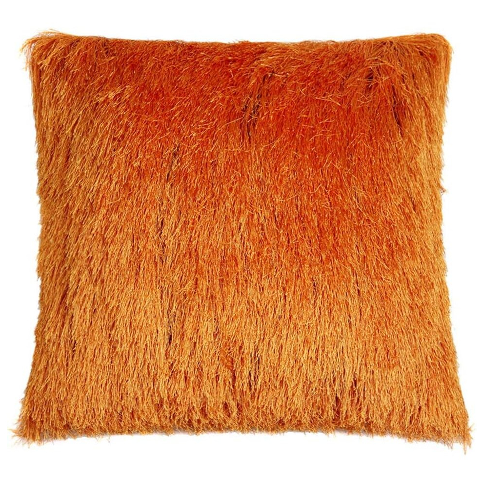 Long Plush Decorative Square Cushion Covers Pillow Cases Couch Sofa Bed Home Decor 18x18 Inch / 45x45 cm (Pillow Cover Only) - Orange-image-OPC-PCSFWQ8-NEW