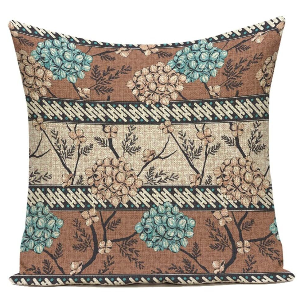 Cushion Cover Retro Flowers, Linen Florel Decorative Square Throw Pillow Cases Sofa Bedroom,Brown #13,45*45cm-image-OPC-PCSFXHG-NEW