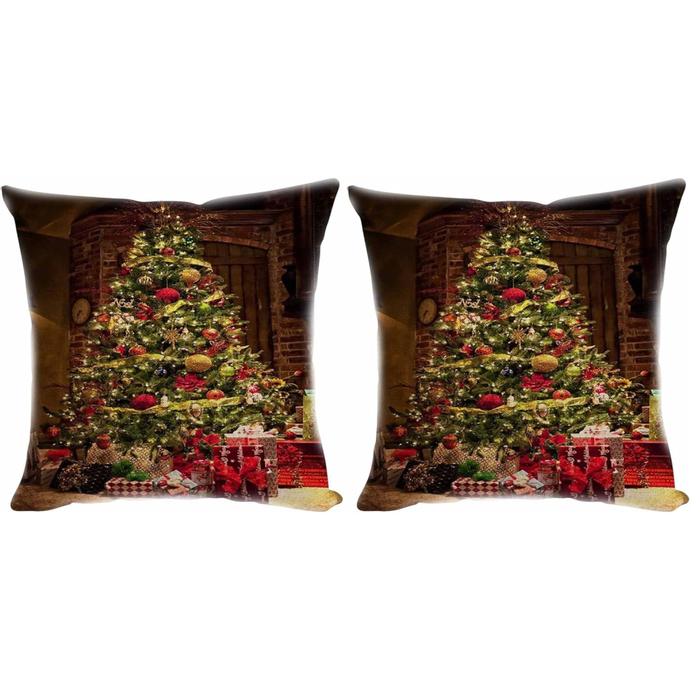 Cushion Cover Decorative Cushion Cover Living Room Cushion Covers Pillow Cover Sofa Cushion Cover Beautiful Decorated Christmas Tree 45 x 45 cm-image-OPC-PCSFXXY-NEW
