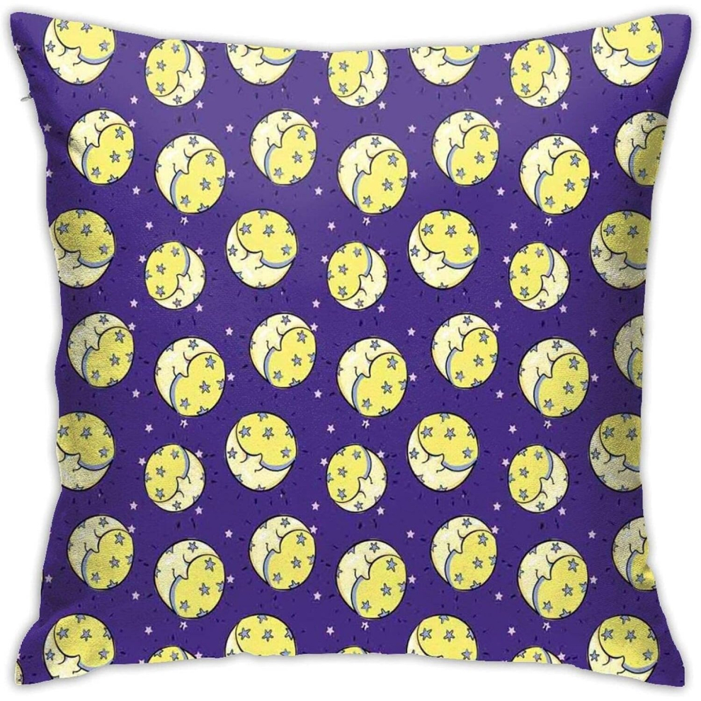 B Sleep Theme With Crescent Moon In Sky Stars Cosmos Se Toddler Nurseryhome Decor Pillow Covers 18*18 Inch Kerota