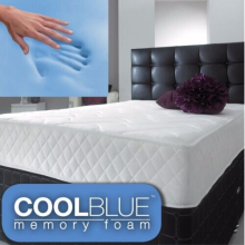 (4ft6) Relax Cool BLUE Spring Memory Foam Hybrid Mattress