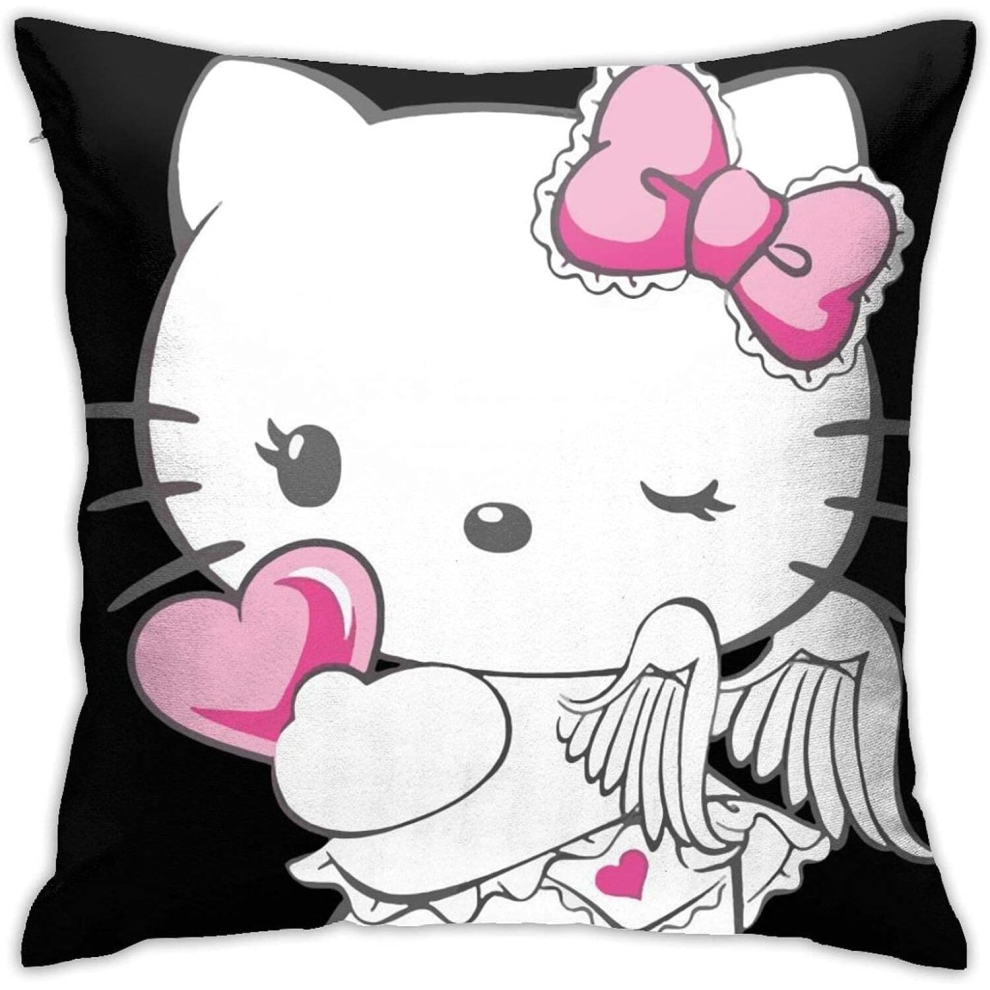 Square Decorative Hello Kitty Angel Throw Pillow Covers,pillowcase Cushion Cover for Home Office Sofa 18" x 18"-image-OPC-PCSG2QH-NEW