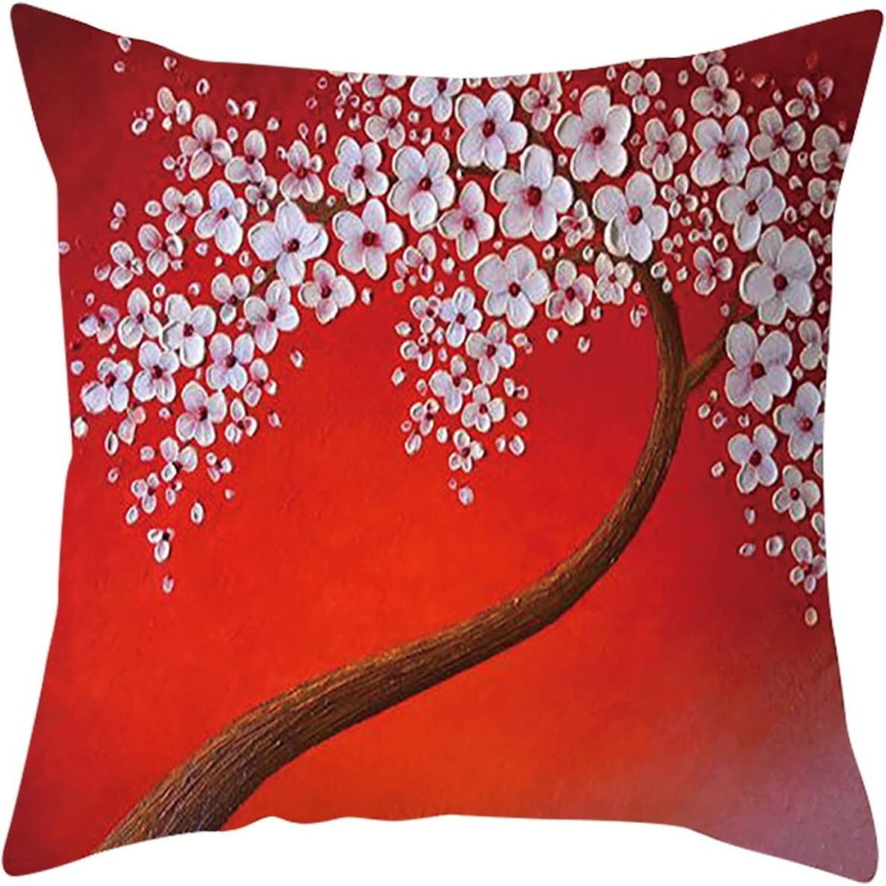 Cotton Linen Throw Cover Decorative Oil Painting Black Tree and Cushion Case Home Pillowcase Cat Pillows Decorative Throw Pillows (G, One Size)-image-OPC-PCSG7H2-NEW