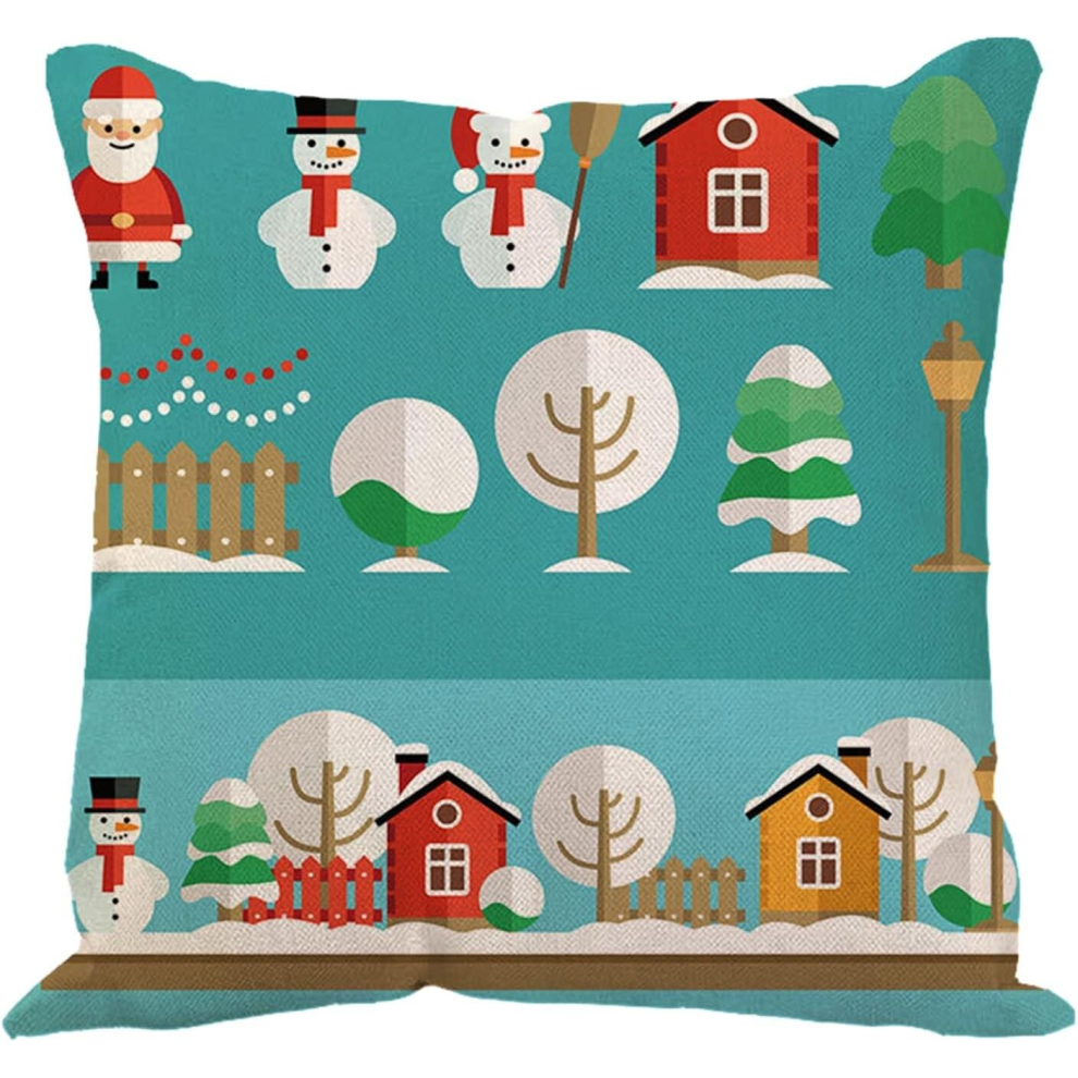 TUNKNECE Christmas Pillow Covers Linen Christmas Pillow Linen Cushion Pillow Cover Crosss Border Pillow Car Pillow Sofa Pillow Cover 45 * 45cm/ 18X18-image-OPC-PCSG5JC-NEW