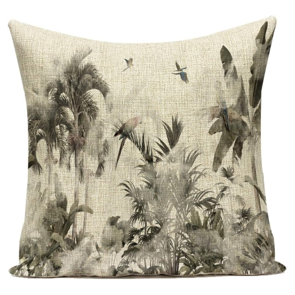 Cushion Cover Outdoor, Animals Elephant Trees Decorative Linen Throw Pillow Case Home Office Sofa Bedroom Car Garden,Green #7,45*45cm-image-OPC-PCSGB6X-NEW