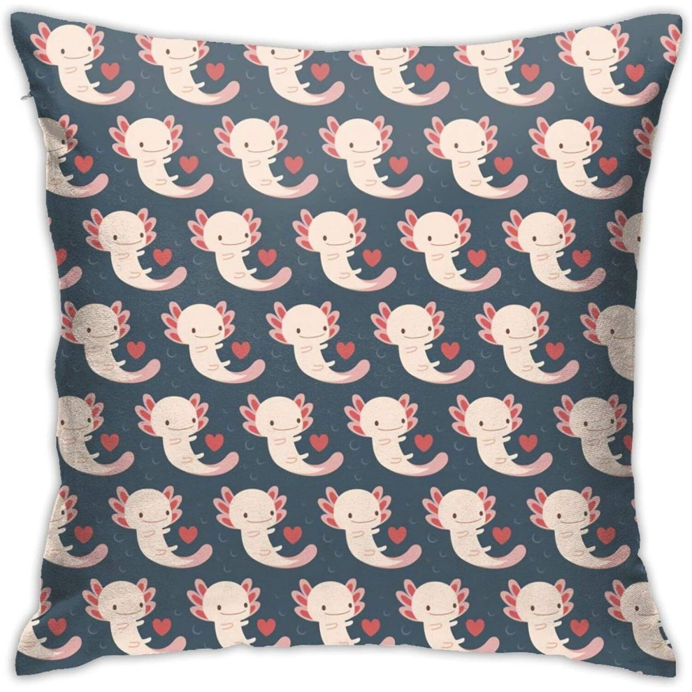 Axolotls Throw Pillow Case Modern Cushion Cover Square Pilloase Decoration for Sofa Bed Chair Car 18 X 18 Inch-image-OPC-PCSGBVF-NEW