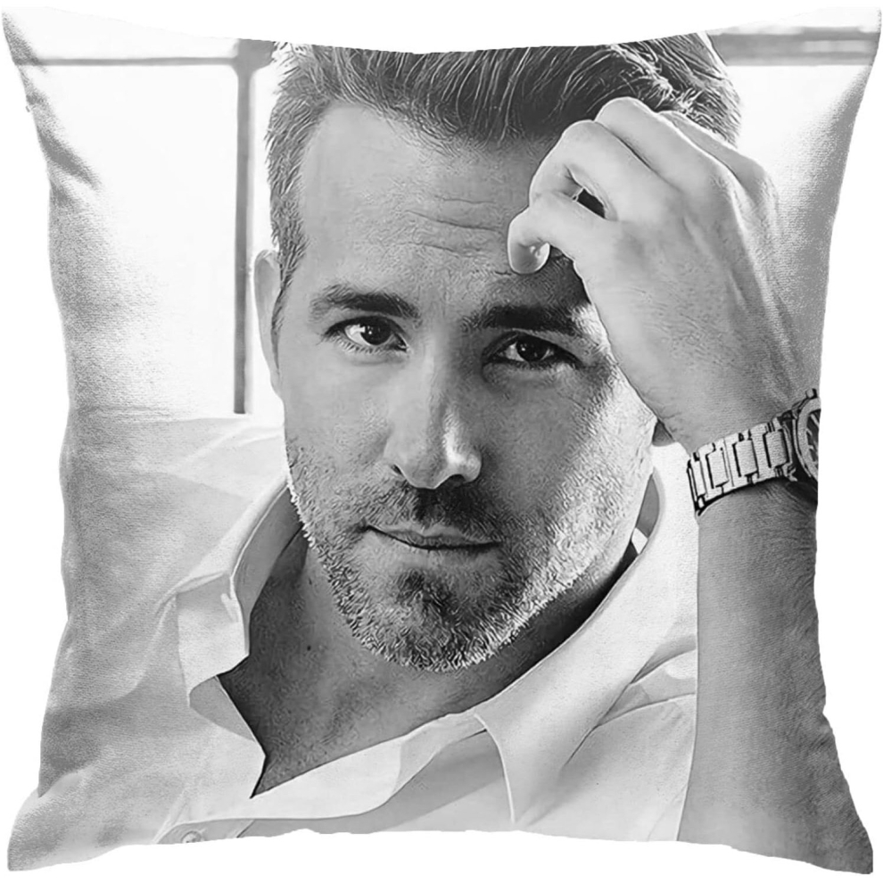 Ryan Reynolds Pillow Covers Double Sided Plush Pillow Cases Dorm Decor for Bedroom Living Room 18x18 inch-image-OPC-PCSGHTW-NEW