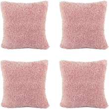 Nunubee Set of 4 Christmas Decorations Throw Pillow Covers Cushion Cover Square Pillow Cases 20x20 Inch / 50x50 CM - Pink