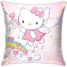 Angel Hello Kitty Soft Square Spring Throw Pillow Covers 18x18 Inches, Home Decor for Sofa Bedroom Living Room Car