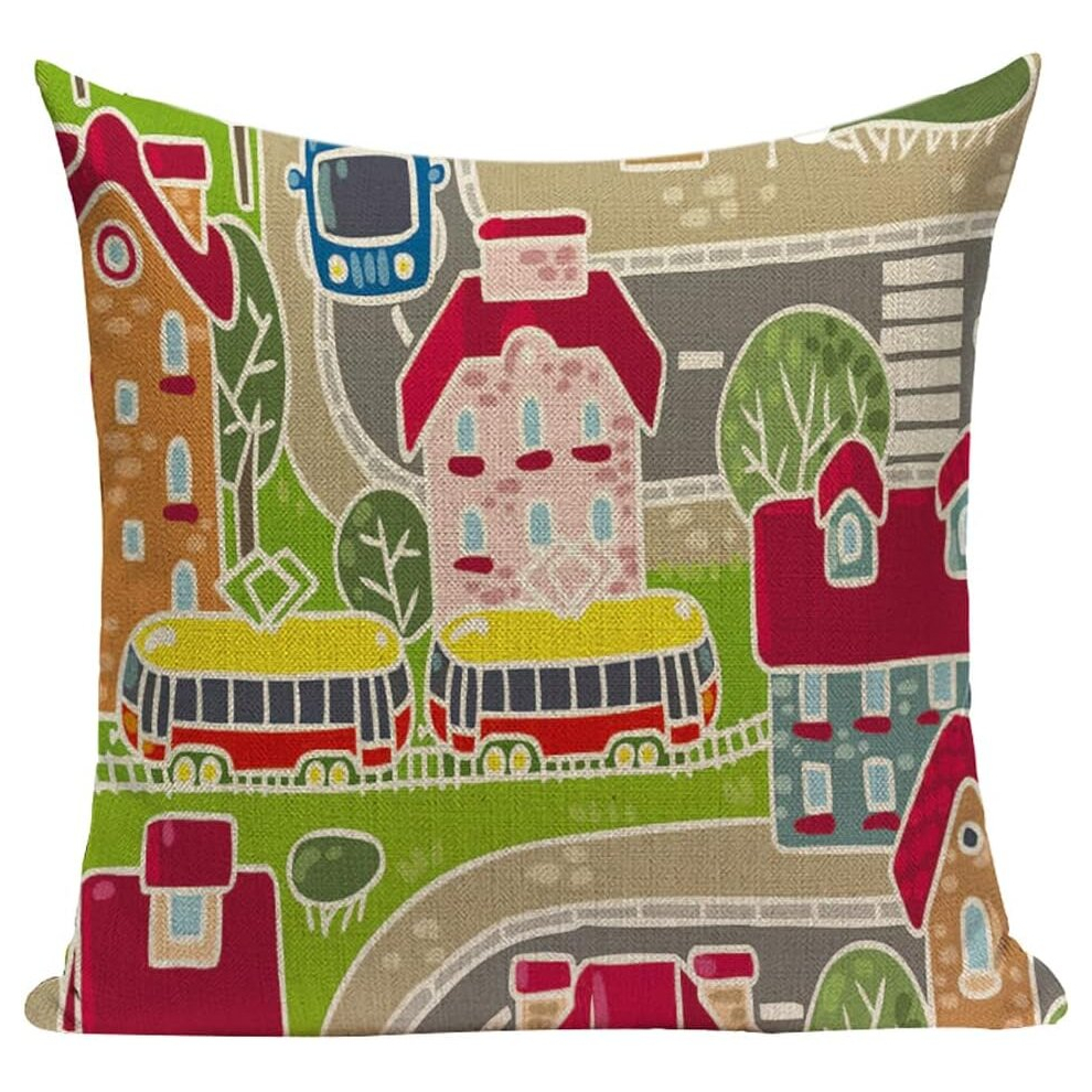 Cartoon Car Soft Linenthrow Pillow Cases Set Decorative Cushion Covers Sofa Couch Bed Home Car Decoration 45*45cm #11-image-OPC-PCSGPM7-NEW