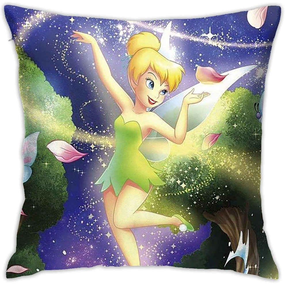 TinkerBell Dance Soft Square Spring Throw Pillow Covers 18x18 Inches, Home Decor for Sofa Bedroom Living Room Car