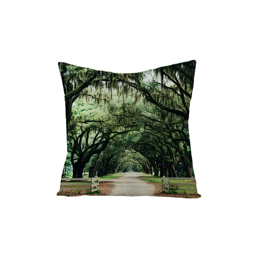 Fall Pillows Tropical Plant Green Leaf Linen Pillowcase, Jym051-36,45*45Cm (Excluding Pillow Core)-image-OPC-PCSGR76-NEW