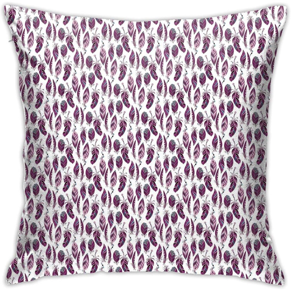 Ethnic Feathers with Geometric Motifs and Artsy StreaksHome Decor Pillow Covers 1818 Inch-image-OPC-PCSGRTS-NEW