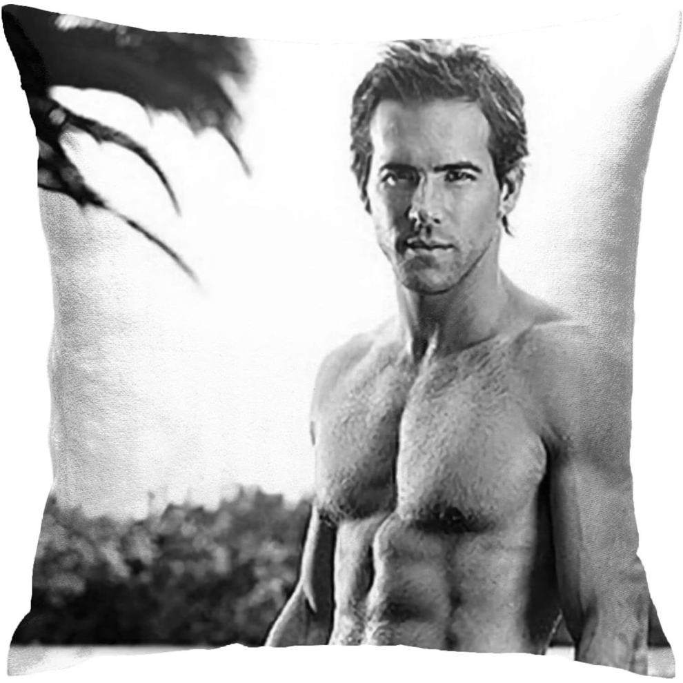 Ryan Reynolds Pillow Covers Double Sided Plush Pillow Cases Dorm Decor for Bedroom Living Room 18x18 inch-image-OPC-PCSGP2M-NEW