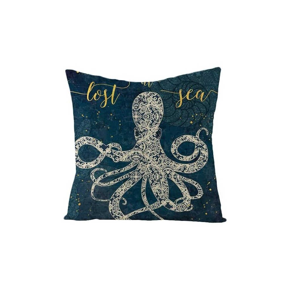 Throw Pillows Marine Biological Linen Printed Pillowcase, Jym042-19,45*45Cm (Excluding Pillow Core)-image-OPC-PCSGTJX-NEW