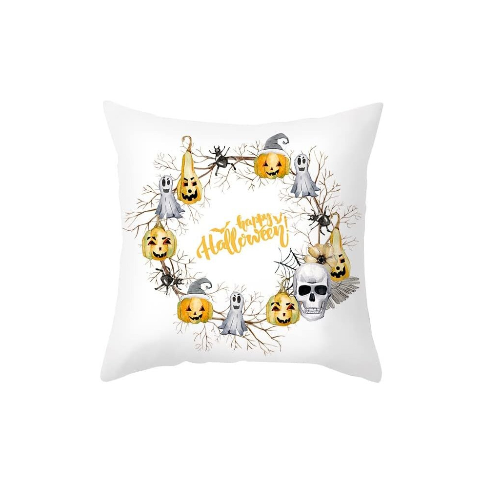 Fall Decorations for Home Halloween Skeleton Letter Printed Peach Skin Cushion Cover, Tpr297-3,45*45Cm (Excluding Pillow Core)-image-OPC-PCSGWVN-NEW