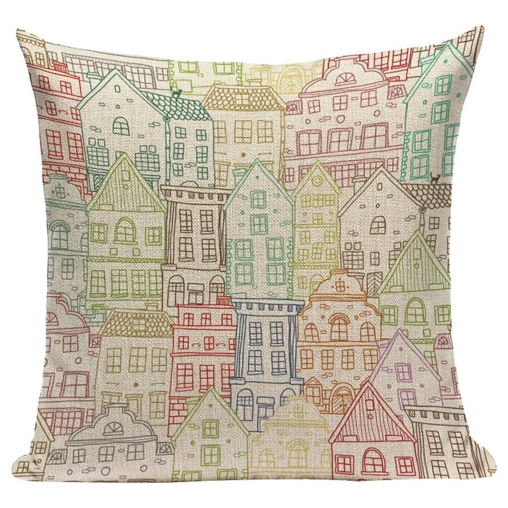 Cartoon House Decorative Square Cushion Covers Pillowcase, Home Decor Decorations Sofa Couch Bed Chair 45*45cm #10-image-OPC-PCSGXPX-NEW