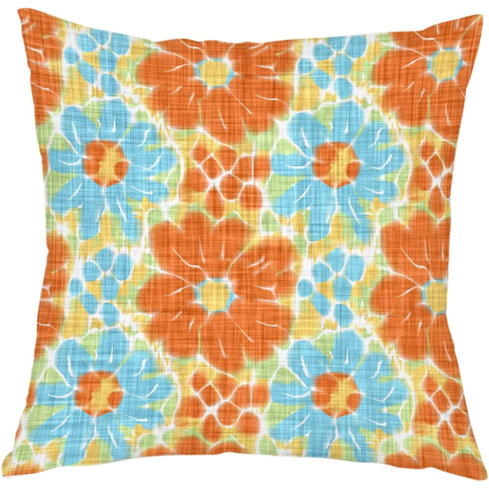 Printed Stripe Plaid Cushion Cover Peach Skin Cushion Orange Geometric Cushion Cover Sofa Cushion Cover Pillows for Couches (N, A)-image-OPC-PCSGVGB-NEW