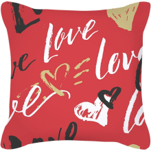 Red Watercolor Valentine's Day Letter Pillow 45 * 45cm/17.7 * 17.7in Throw Pillows Without Covers (I, A)