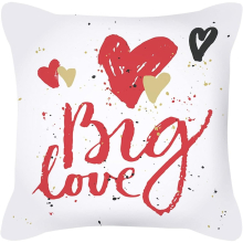 Red Watercolor Valentine's Day Letter Pillow 45 * 45cm/17.7 * 17.7in Throw Pillows Without Covers (K, A)