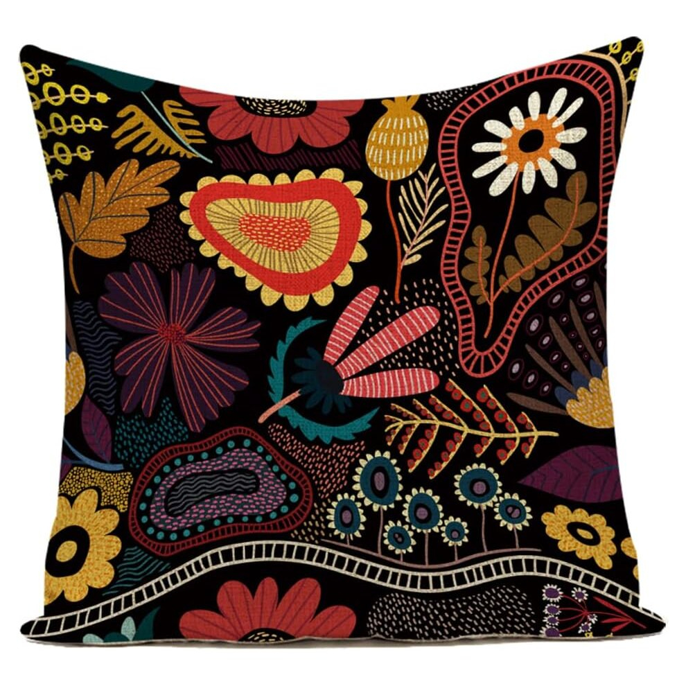 Cushion Cover Flowers,Colorful Floral Throw Pillow Case Decorative Home Sofa Bedroom Living Room Protector,Beige #6,45*45cm-image-OPC-PCSH2X6-NEW