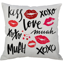 Linen Holiday Valentine's Day Car Sofa Cushion Pink Love Pillow Succulent Pillows Decorative Throw Pillows (Y, A)