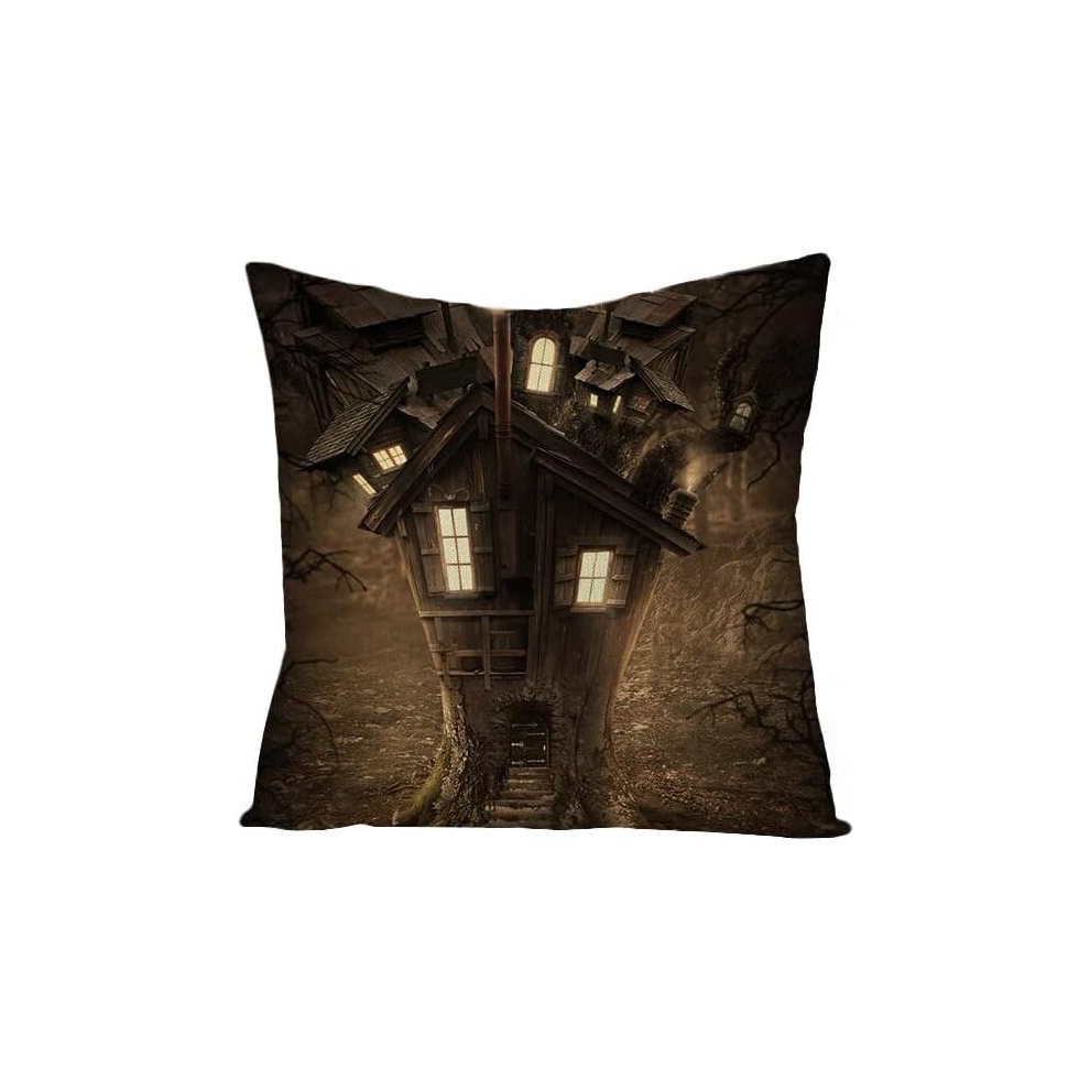 Pillow Cover Halloween Linen Hold Castle Cushion Waist Pillowcase, Jym036-18,45*45Cm (Excluding Pillow Core)-image-OPC-PCSH752-NEW