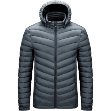 Men's Autumn and Winter Coat Jacket Leisure Plus Size Light Zip Pockets Detachable Hat Most Popular Leggings Men
