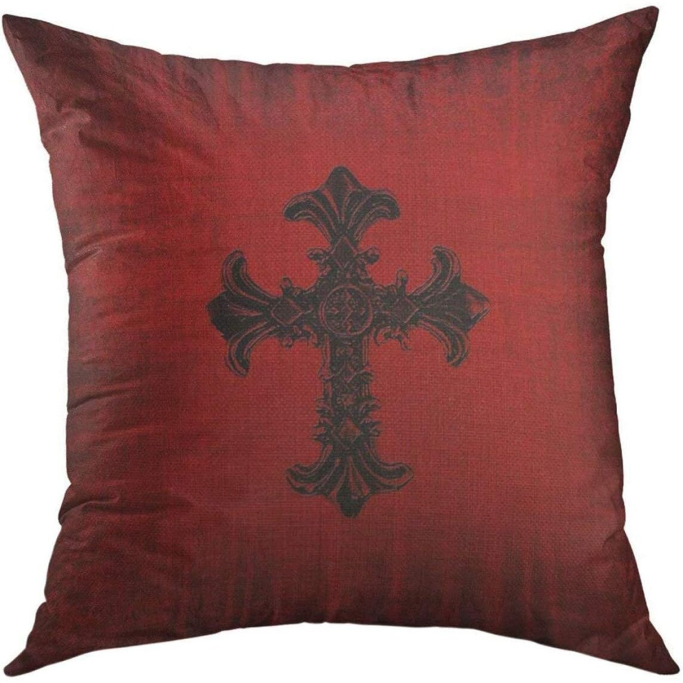 Decorative for Couch Sofa,Black Look Medieval Red Velvet Black Gothic Home Decor Pillow case 18x18 Inch-image-OPC-PCSH6VH-NEW