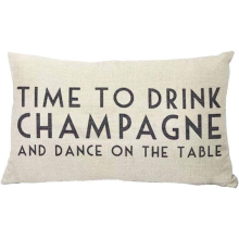 Time to Drink Champagne and Dance on The Table Cotton Linen 12''X20'' Square Throw Pillow Case Cushion Cover for Home Sofa Bedding