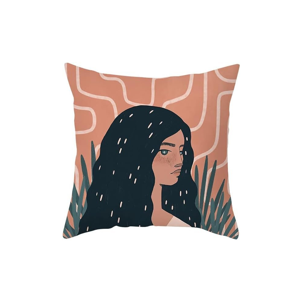 Pillow Covers Simple Abstract Literary Style Pillow Case, Tpr434-7,45*45Cm (Excluding Pillow Core)-image-OPC-PCSHBXZ-NEW