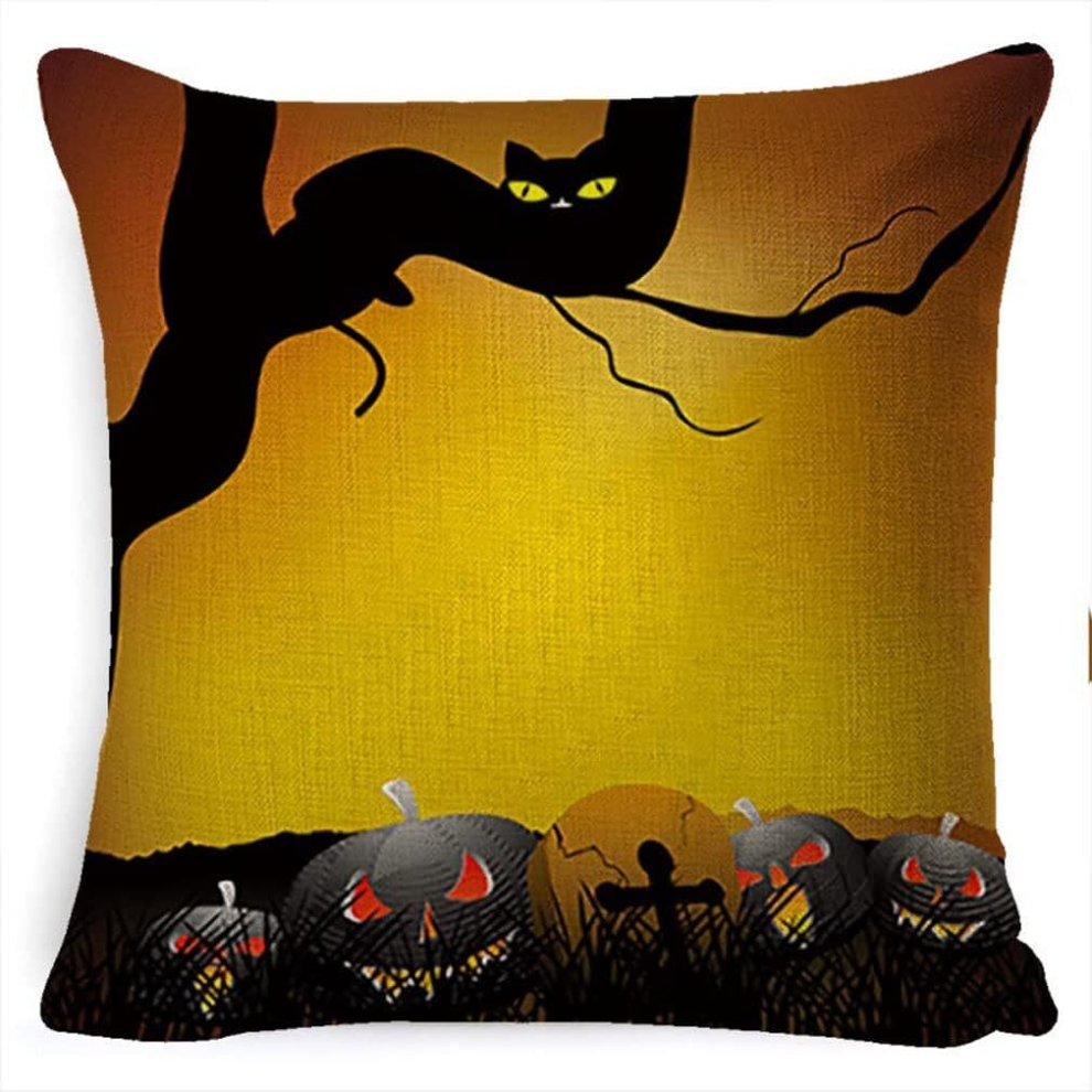 Halloween Pillowcase Cushion Pillow Covers Bat Decoration Pumkin Throw Pillows Cushion Couch Sofa Cover Home Decor Pillowcase 45*45 #5-image-OPC-PCSH8FM-NEW