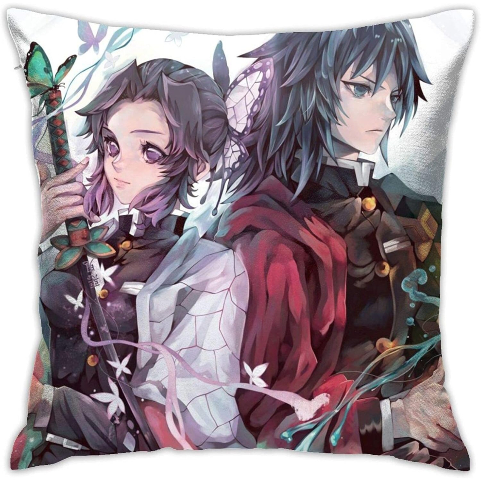 Pillow Decorative Throw Pillow Covers Tomioka Giyuu and Shinobu Kocho Soft Comfortable Cozy Blanket