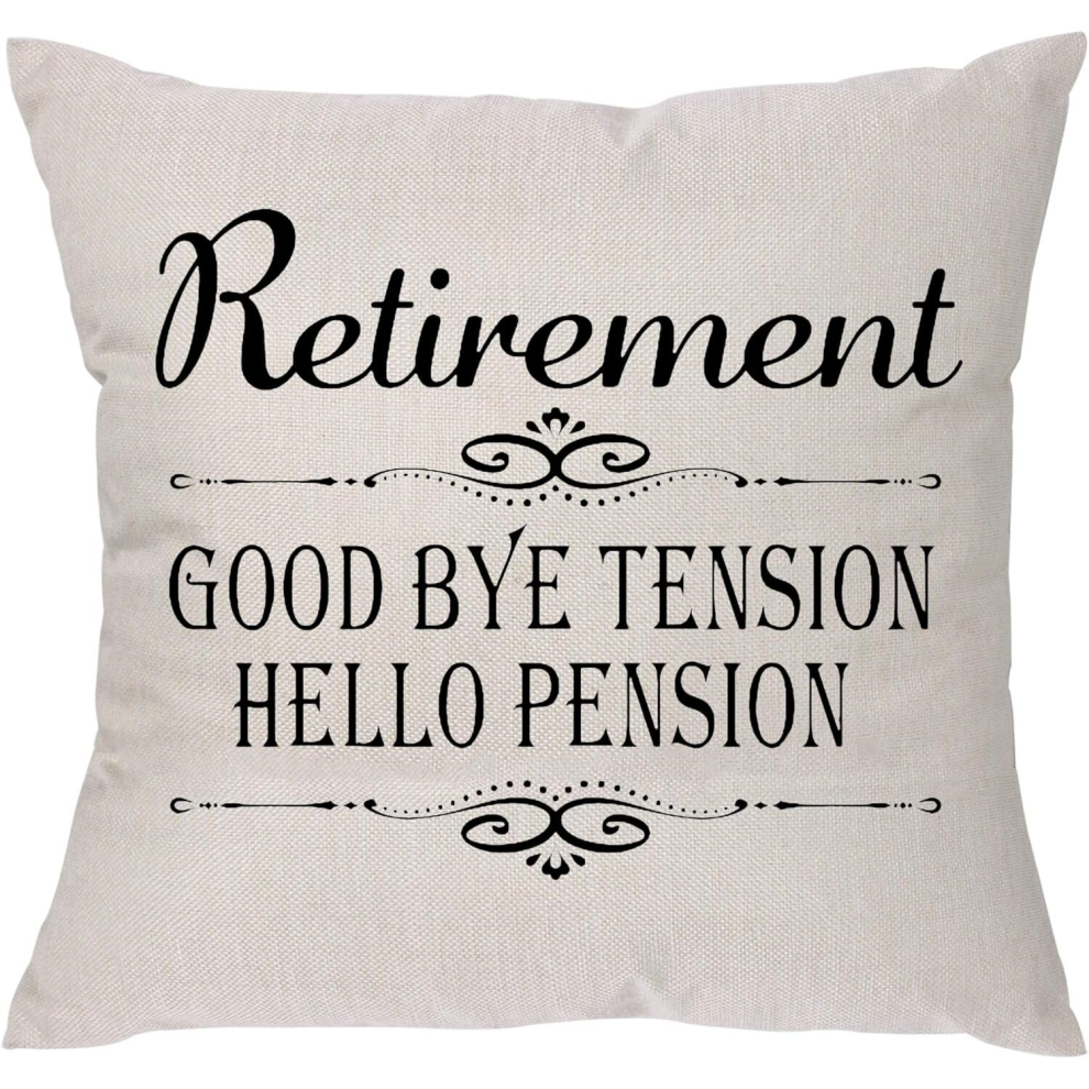 Retirement Gifts Throw Pillow Covers Goodbye Tension Hello Pension Gifts for Retiring Friends Wife Mom Grandma Coworkers Teachers