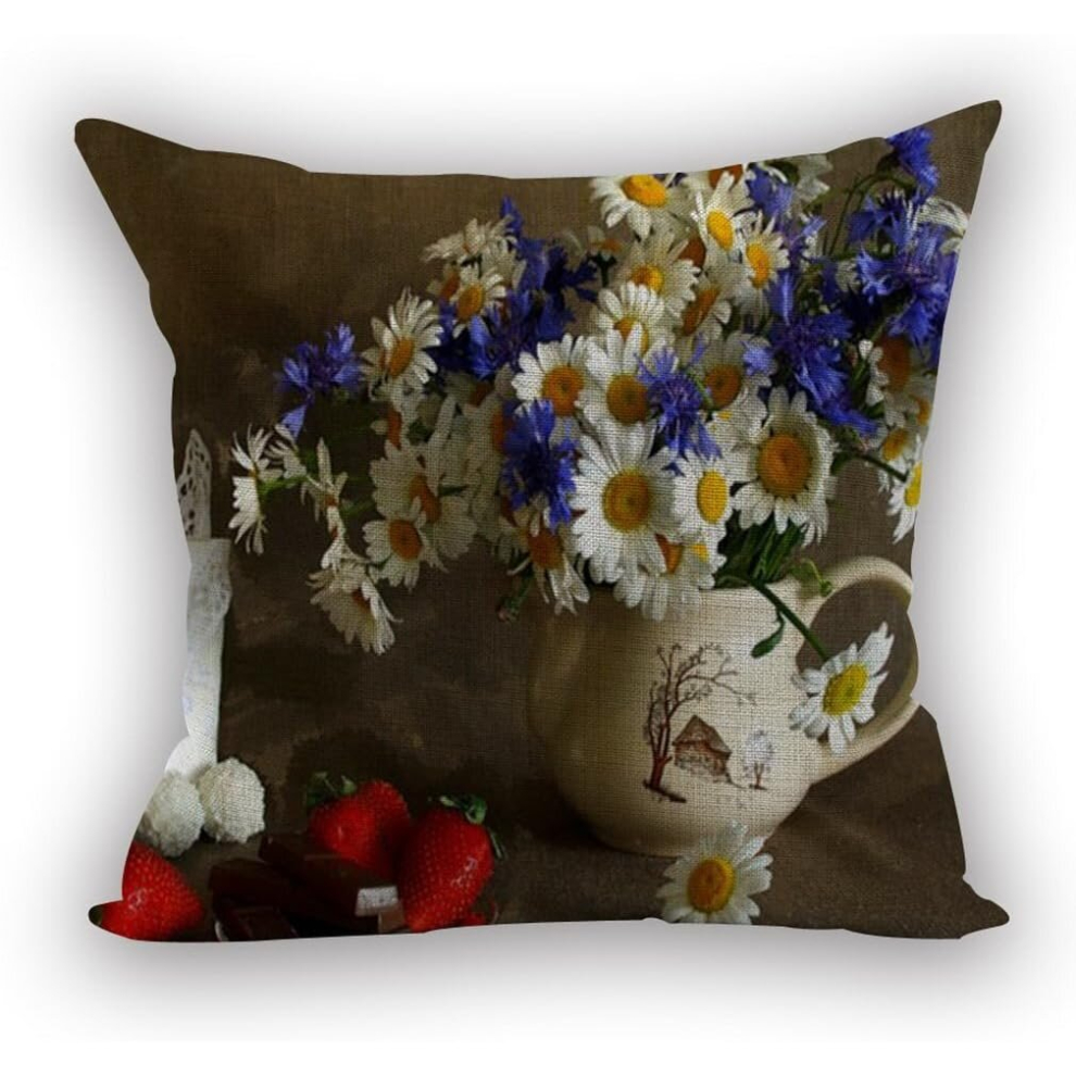 Flax Print Decorative Pillow Cover Pillow Cases Home Decor 18x18 Inch Style E-image-OPC-PCSHFW7-NEW